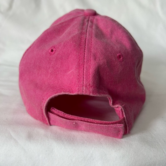 Outback America Hat Ball Cap 100% Cotton Adjustable Strap Pink Green Distressed - Picture 2 of 6
